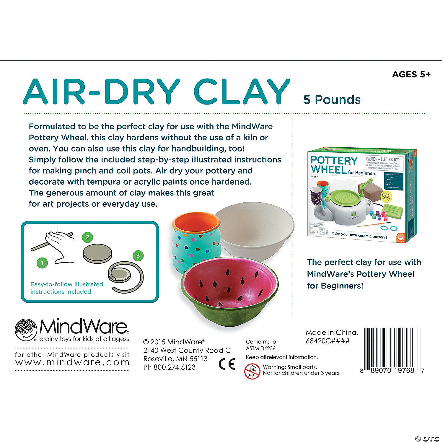 5 lb Air-Dry Clay Refill MW 5 Lb Air-Dry Clay Refill -MindWare SHOP 5 lb air dry clay refill68420 a01