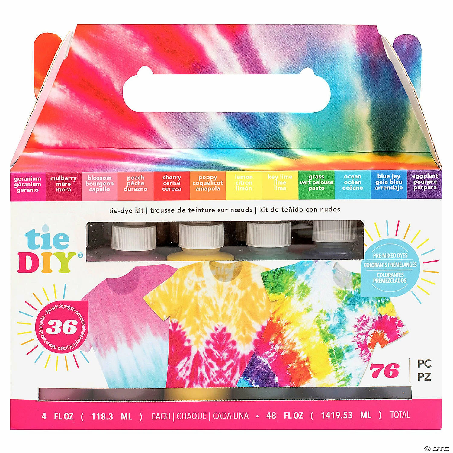 MW American Crafts Tie Dye DIY Kit Vivid 76pc