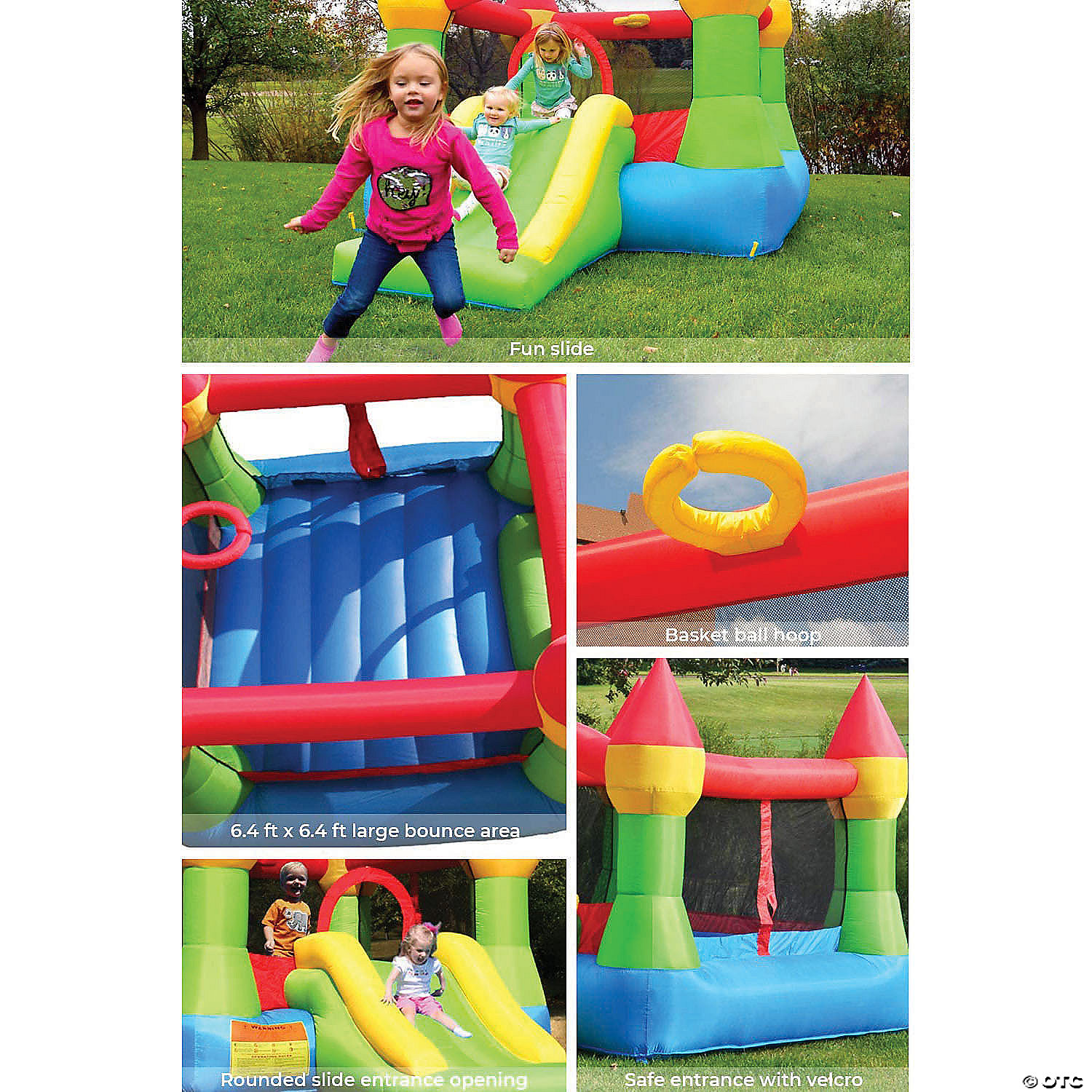 Bounceland Castle Bounce House with Hoop and Slide MW Bounceland Castle Bounce House With Hoop And Slide -MindWare SHOP bounceland castle bounce house with hoop and slide14097506 a03