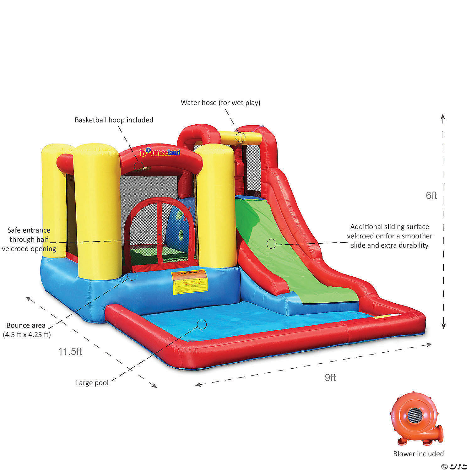 Bounceland: Jump & Splash Adventure Bounce House with Slide MW Bounceland: Jump & Splash Adventure Bounce House With Slide -MindWare SHOP bounceland jump and splash adventure bounce house with slide14097505 a02