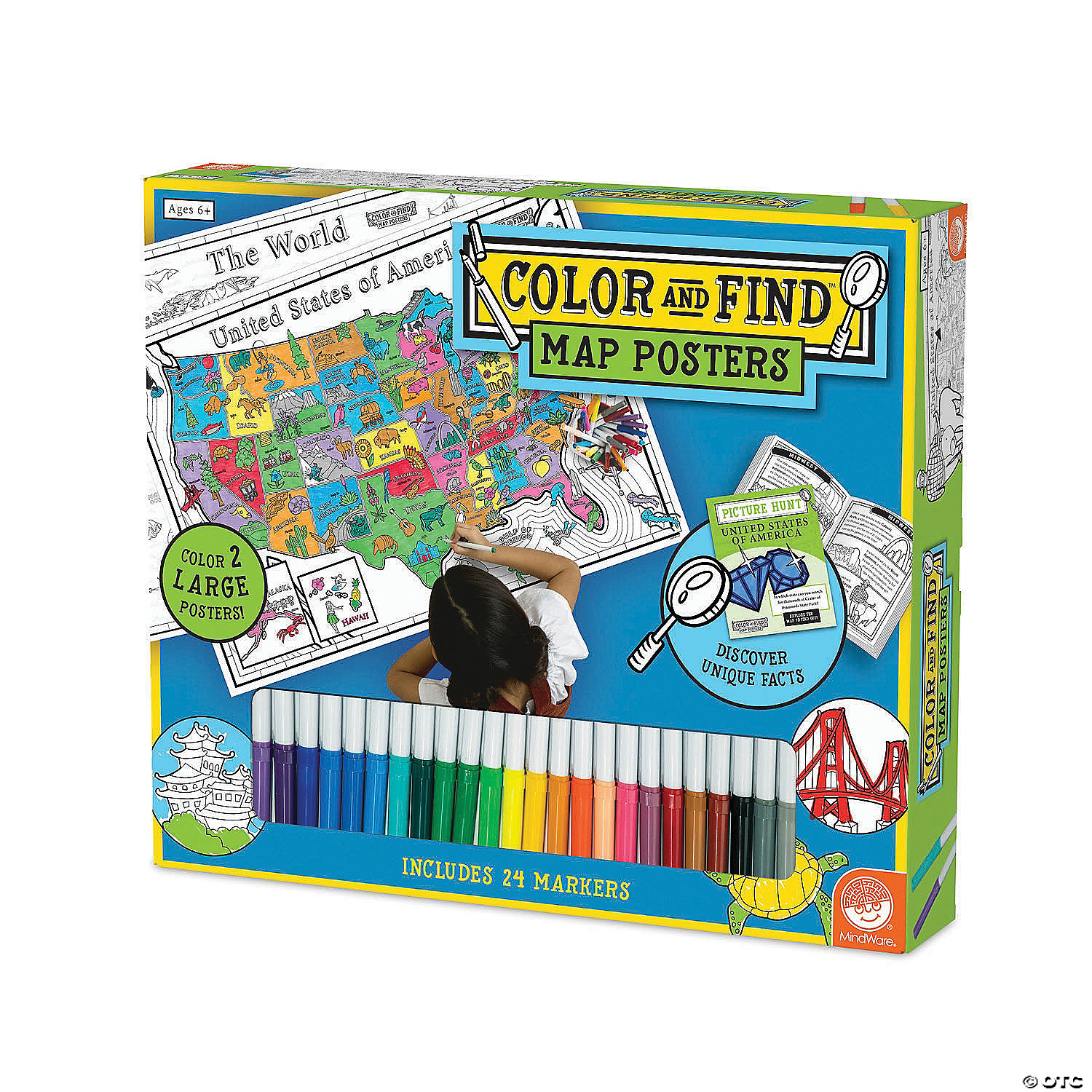 Color & Find Map Posters: USA and World MW Color & Find Map Posters: USA And World -MindWare SHOP color and find map posters usa and world14090579