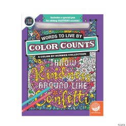 MW Color By Number Color Counts: Glitter Words To Live By