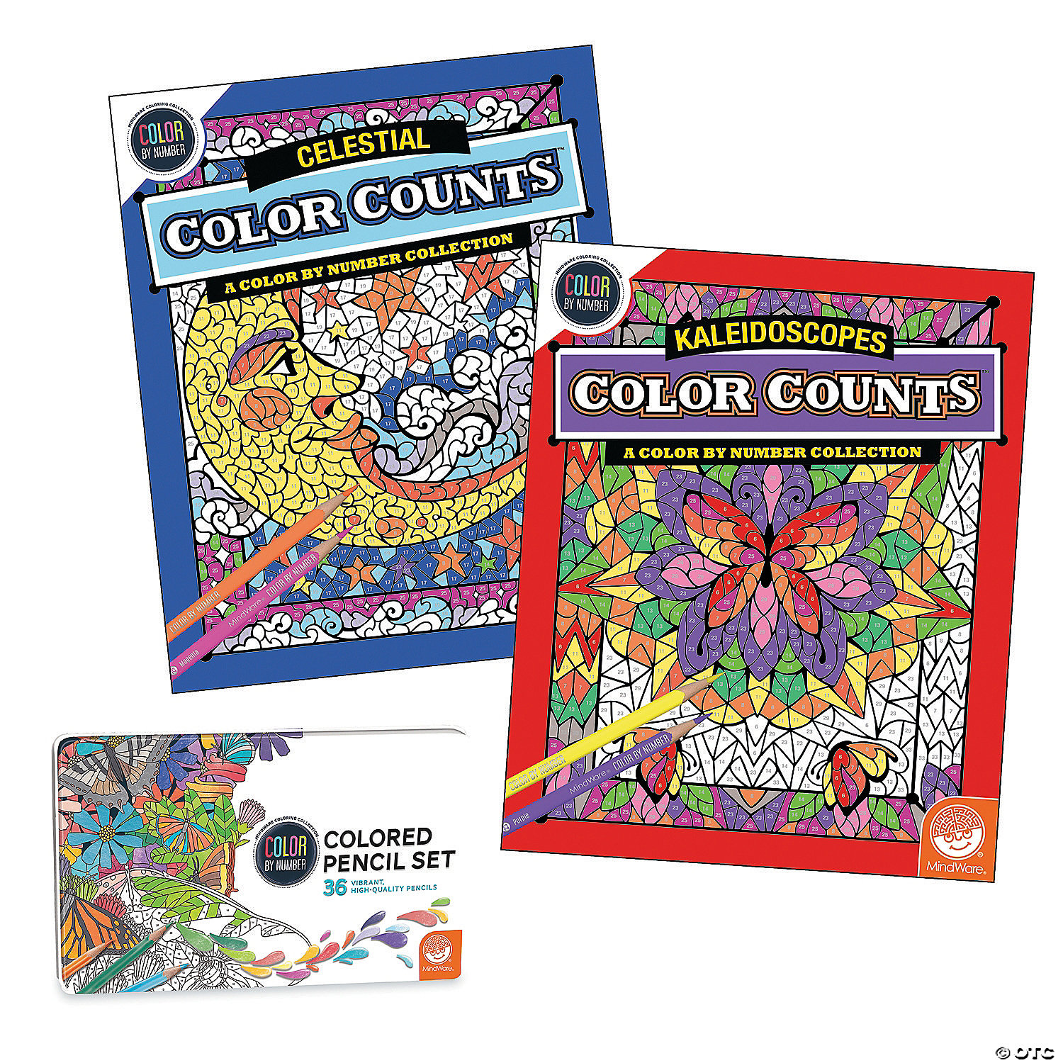 MW Color By Number Color Counts: Set Of 2 With 36 Pencils 3 MW Color By Number Color Counts: Set Of 2 With 36 Pencils