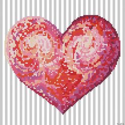 MW Diamond Dotz Diamond Embroidery Facet Art Kit-Heart Felt With Frame