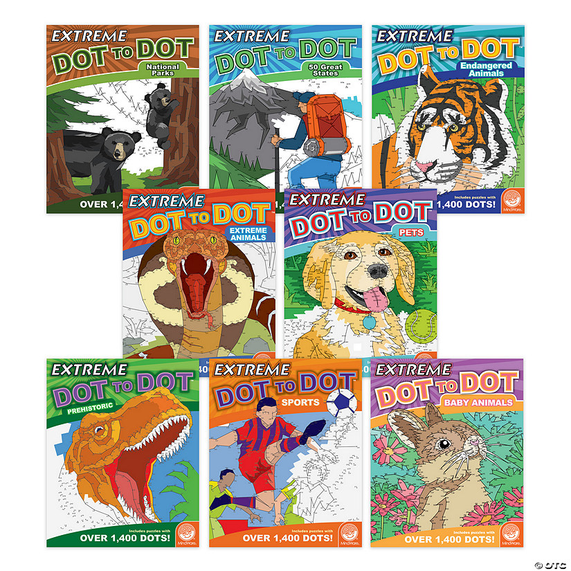 MW Extreme Dot To Dot Favorites: Set Of 8 With Free Colored Pencils 3 MW Extreme Dot To Dot Favorites: Set Of 8 With Free Colored Pencils