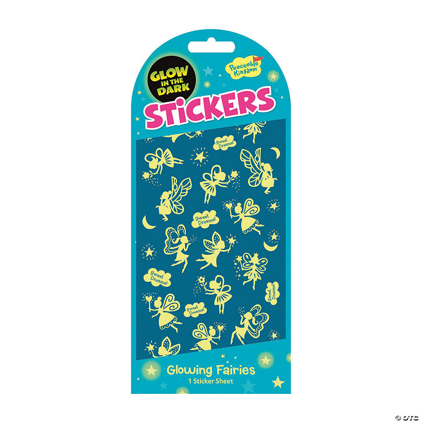 Fairies Glow-in-the-dark Stickers: Pack of 12 MW Fairies Glow-in-the-dark Stickers: Pack Of 12 -MindWare SHOP fairies glow in the dark stickers pack of 12stk90