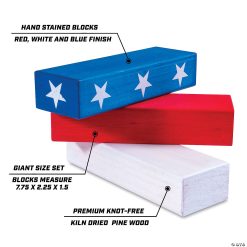 MW GoSports: Giant Stackin' Stars And Stripes Tumbling Tower Game -MindWare SHOP gosports giant stackin stars and stripes tumbling tower game14097751 a03