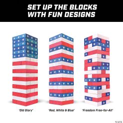 MW GoSports: Giant Stackin' Stars And Stripes Tumbling Tower Game -MindWare SHOP gosports giant stackin stars and stripes tumbling tower game14097751 a05