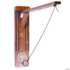 MW GoSports Hook21 Ring Swing Game Brown - Indoor Or Outdoor Ring Toss Game With Foldable Arm