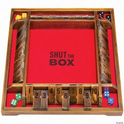 MW GoSports: Shut The Box Premium Wooden Dice Game, Classic 4 Player Family Board Game