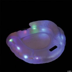 MW Inflatable Purple And Green LED Lighted Floating Lounger 43.25" -MindWare SHOP inflatable purple and green led lighted floating lounger 43 2514094533 a02