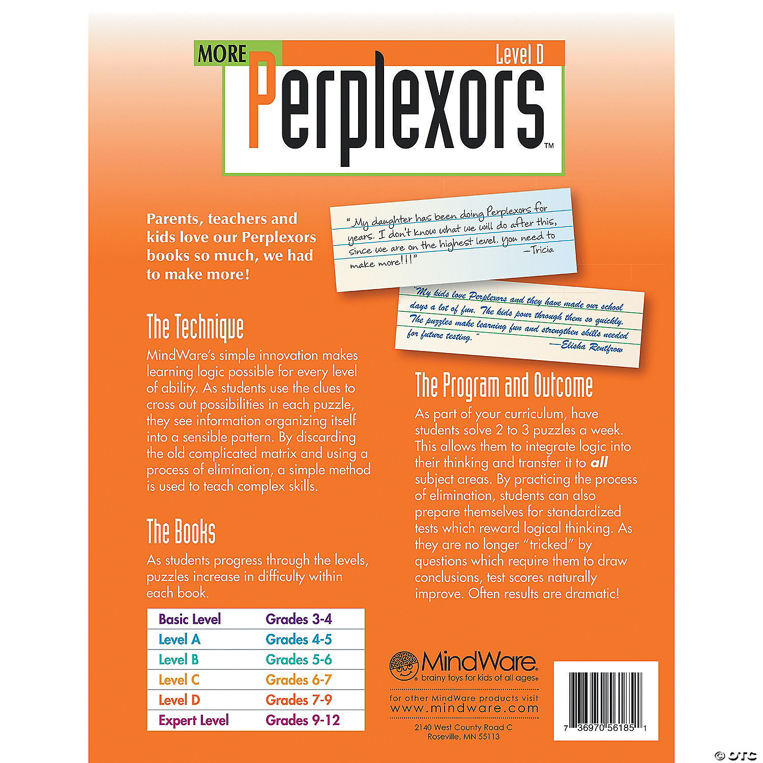 More Perplexors: Level D MW More Perplexors: Level D -MindWare SHOP more perplexors level d56185 a01