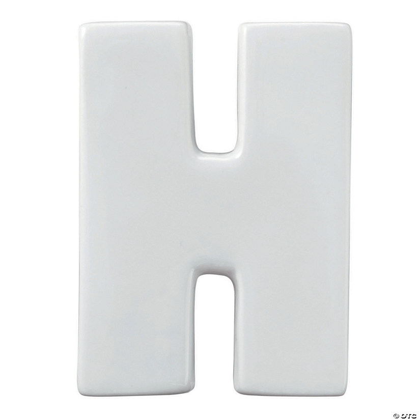 MW Paint Your Own Porcelain Letter H 3 MW Paint Your Own Porcelain Letter H