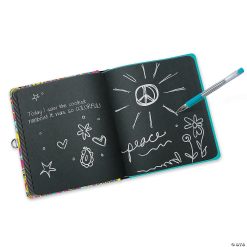 MW Peace Sign Black Page Diary -MindWare SHOP peace sign black page diary5741 a01
