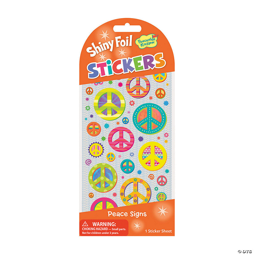 Peace Signs Shiny Foil Stickers: Pack of 12 MW Peace Signs Shiny Foil Stickers: Pack Of 12 -MindWare SHOP peace signs shiny foil stickers pack of 12stk216