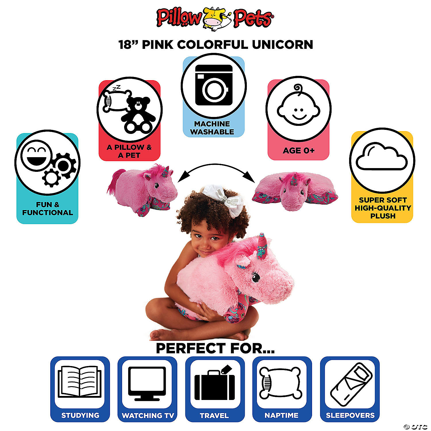 MW Pillow Pet - Colorful Pink Unicorn 7 MW Pillow Pet - Colorful Pink Unicorn - Image 5