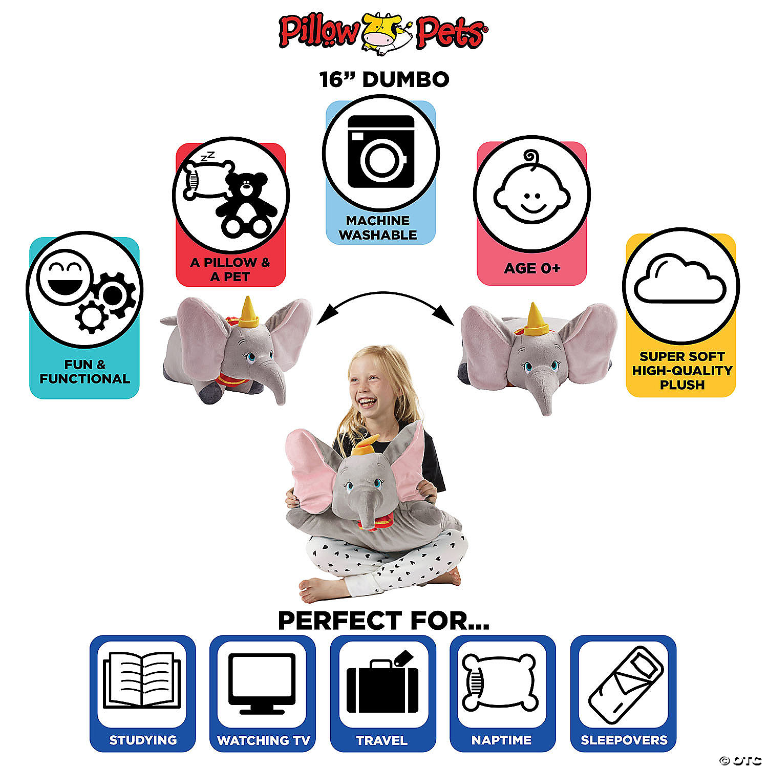 Pillow Pet - Dumbo MW Pillow Pet - Dumbo -MindWare SHOP pillow pet dumbo14166840 a03