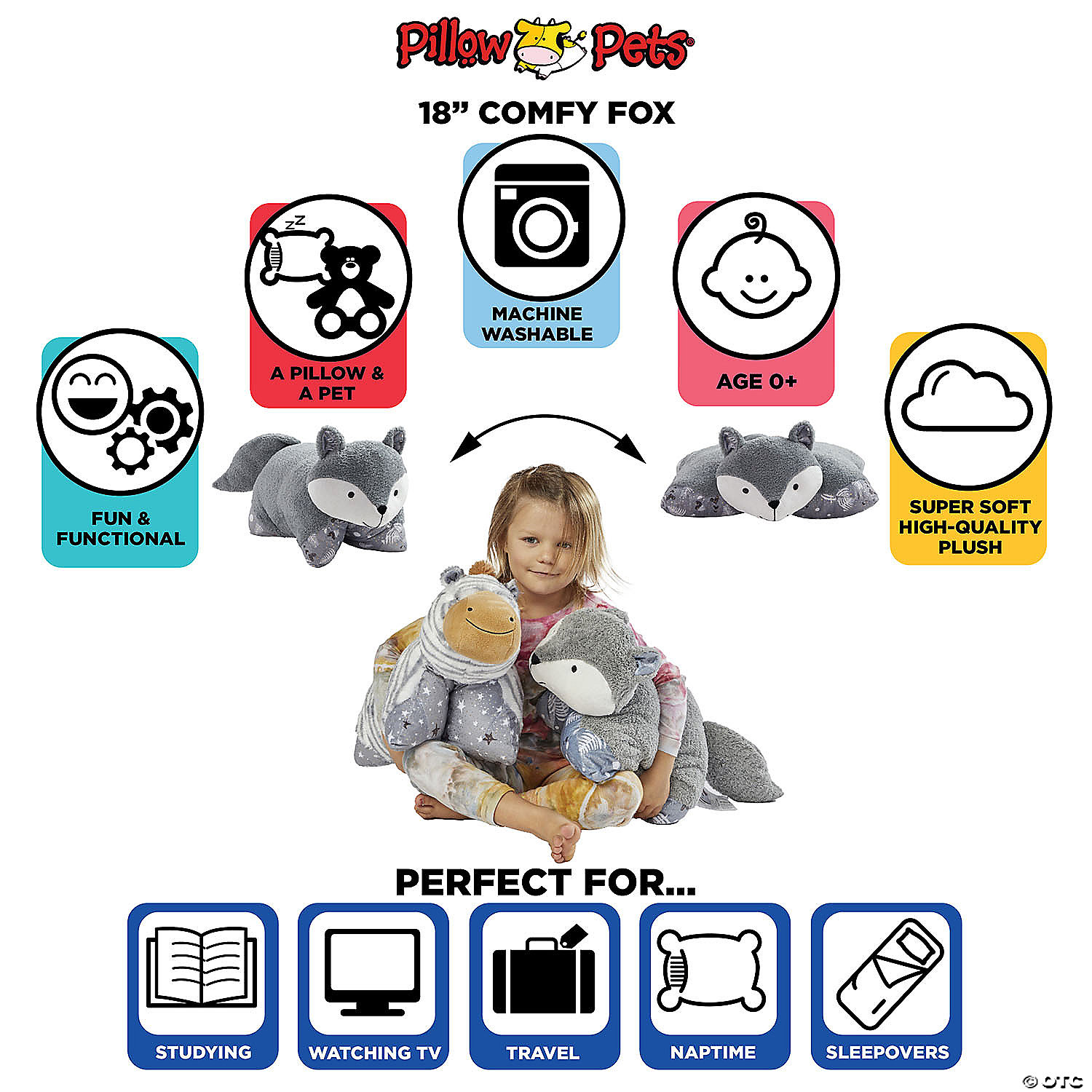 Pillow Pet - Naturally Comfy Fox MW Pillow Pet - Naturally Comfy Fox -MindWare SHOP pillow pet naturally comfy fox14166810 a03