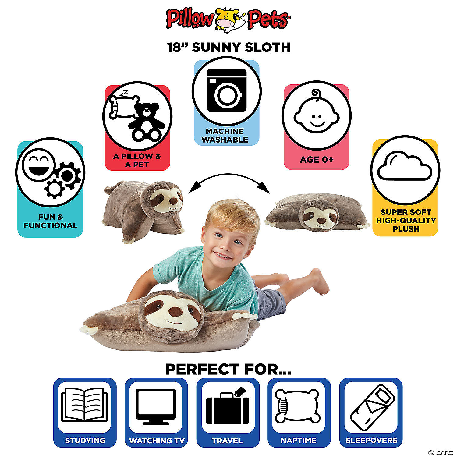 MW Pillow Pet - Sunny Sloth 7 MW Pillow Pet - Sunny Sloth - Image 5