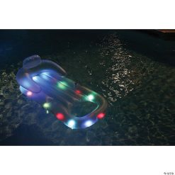 MW Pool Central: 60.25" Inflatable Blue LED Lighted Floating Lounger Raft -MindWare SHOP pool central 60 25 inflatable blue led lighted floating lounger raft14094534 a02