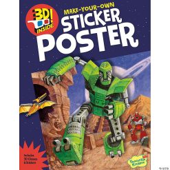 MW Robot Space Invasion-3D Poster Sticker Acitivity Book