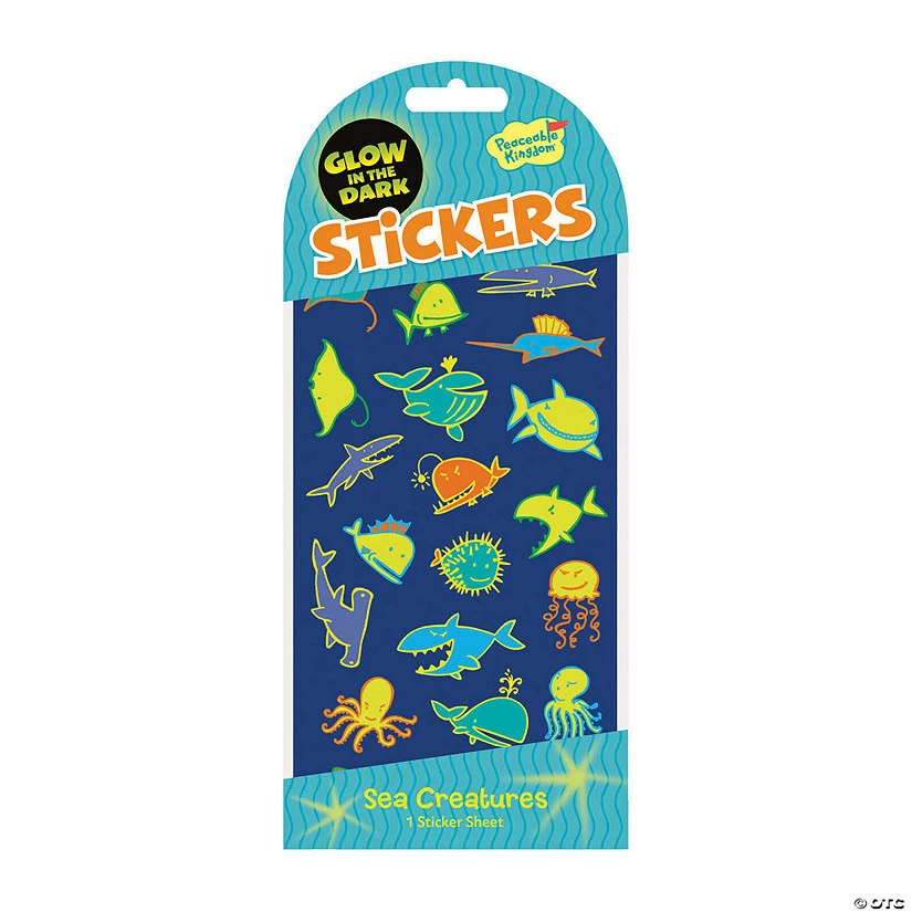 MW Sea Creatures Glow-in-the-dark Stickers: Pack Of 12