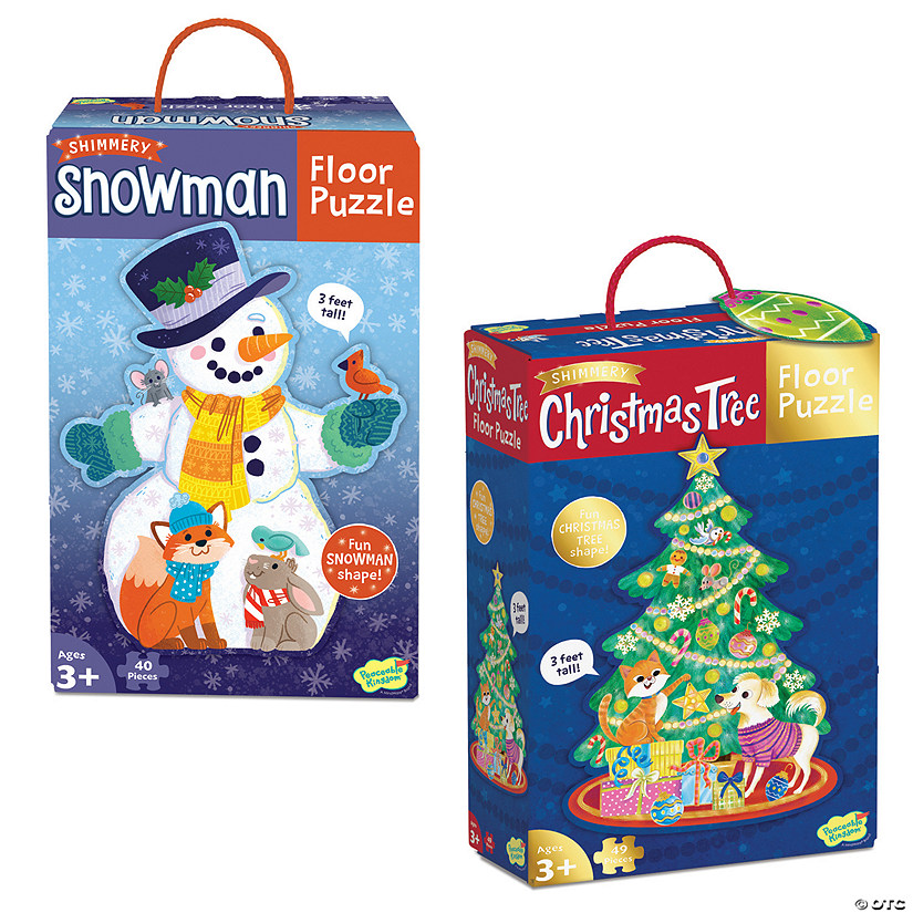 MW Snowman And Christmas Tree Puzzles: Set Of 2 3 MW Snowman And Christmas Tree Puzzles: Set Of 2