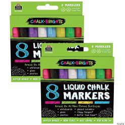 MW Teacher Created Resources Chalk Brights Liquid Chalk Markers, 8 Per Pack, 2 Packs