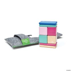 MW Tegu Magnetic Wooden Blocks, 8-Piece Pocket Pouch, Blossom