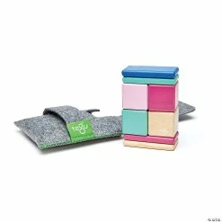 MW Tegu Magnetic Wooden Blocks, 8-Piece Pocket Pouch, Blossom