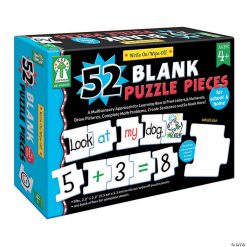 MW Write-On/Wipe-Off- 52 Blank Puzzle Pieces Puzzle, 2 Sets